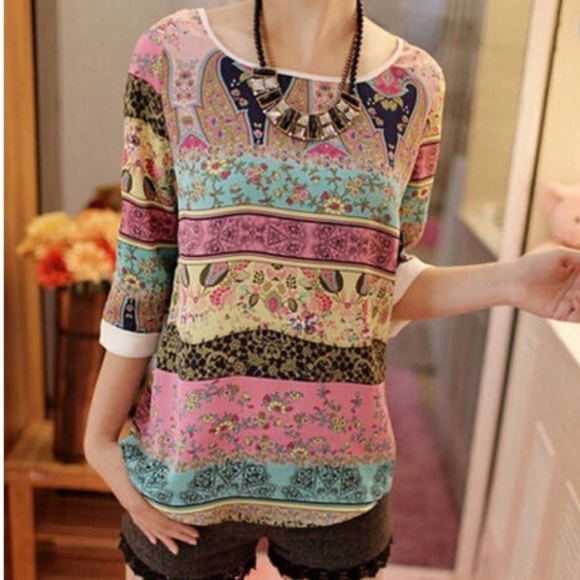 Tops - Silky Floral Top - M